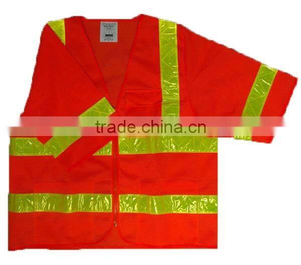 New Style Safety Vest With Pouch Adults Safety Vest En471 Short Sleeves Mesh Fabric Vest