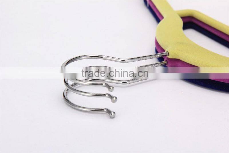 flocked plastic short clothes hanger