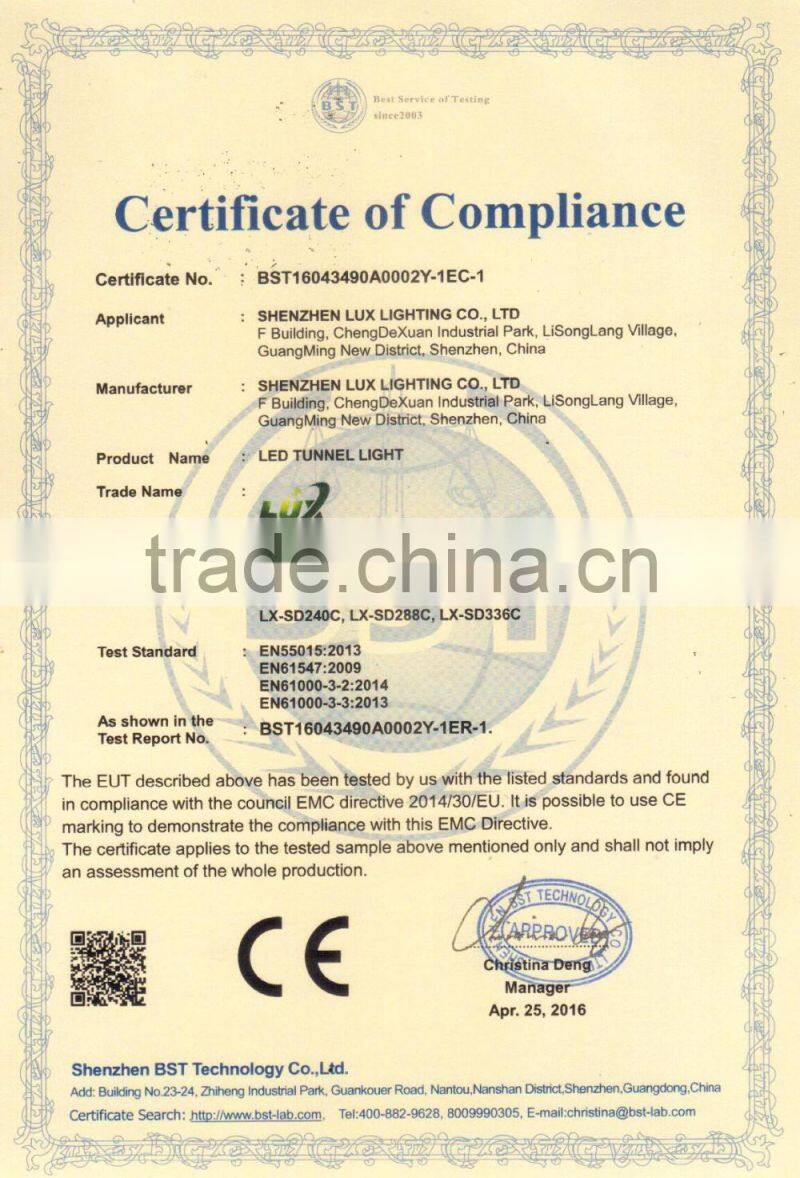 Adjustable Bracket CE Rohs Meanwell Driver 100-140lm/W Different Beam Angle Modular Design 40W Outdoor LED Tunnel Lamp