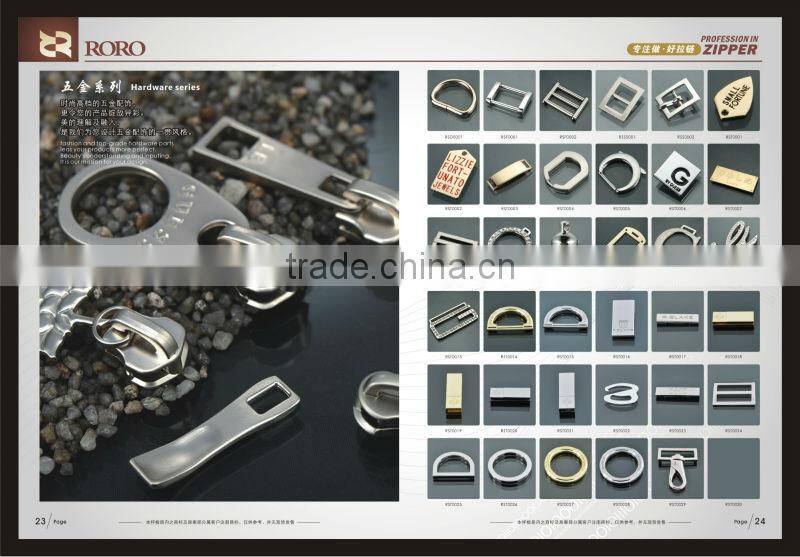 RORO151425 #10 white gold metal elephant nose single slider for bags