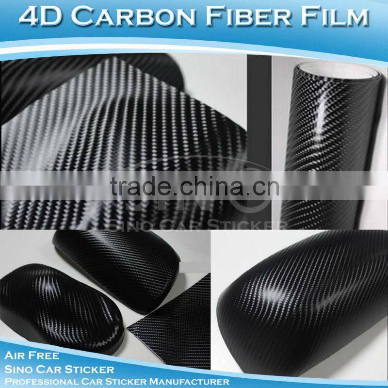 Glossy Grey 4D Carbon Fiber Vinyl Car Stickeres1.52x30M