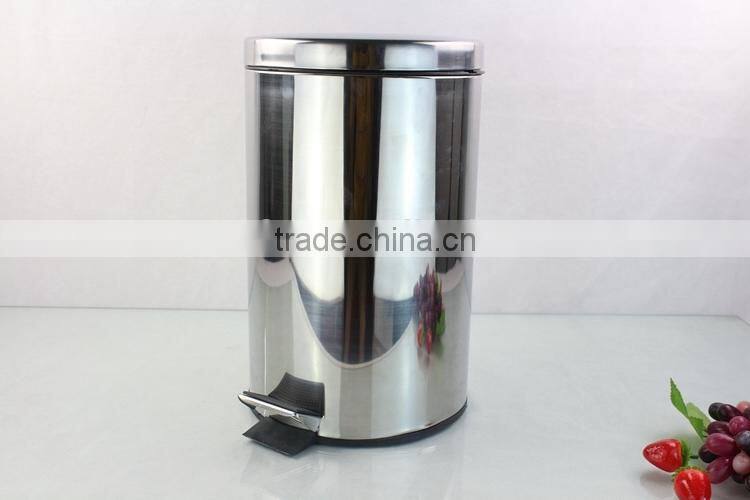 Kitchen stainless steel trash can/waste container with pedal/kitchen trash can