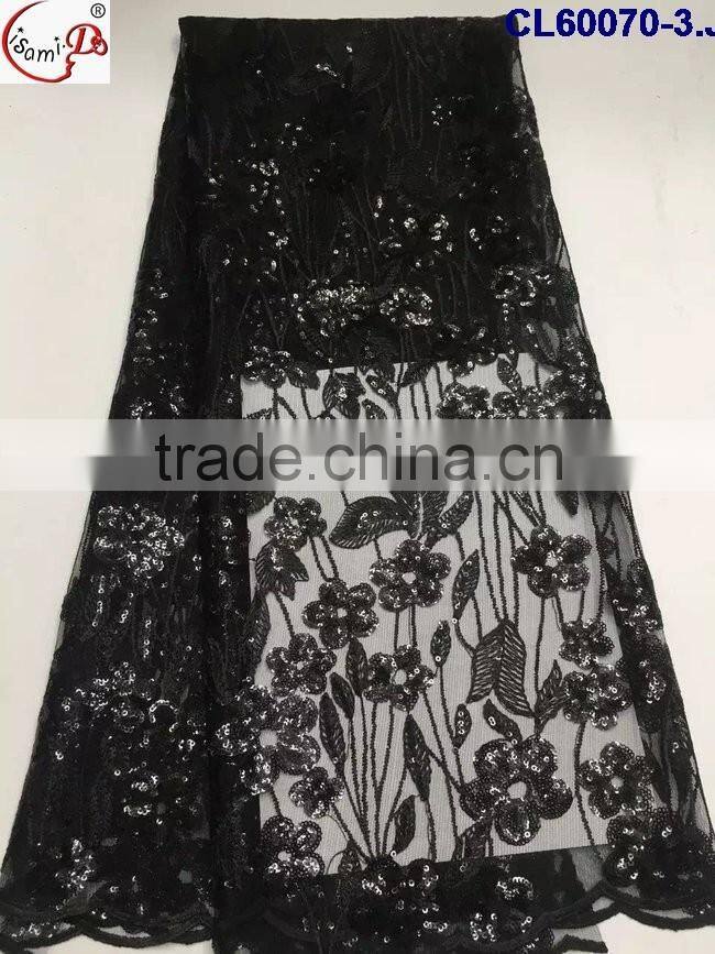 CL60070 Top grade quality fashionable net emboridery lace with sequins,french lace fabric dress fabric