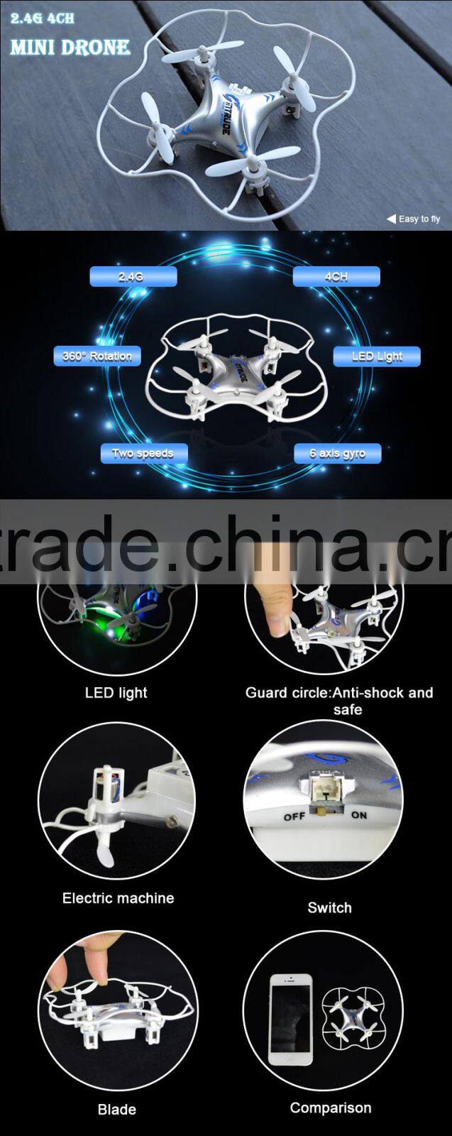 Wholesale 2.4G mini parrot drone with lights.