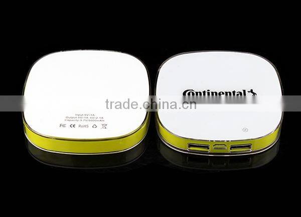 5000 mah dual usb output power bank phone charger