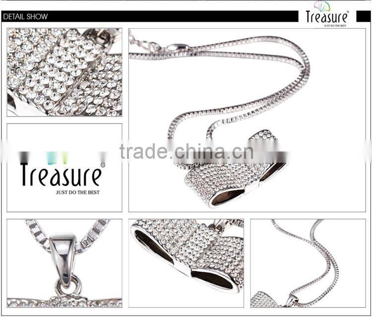 Foreign trade big-name fashion jewelry temperament full of diamond alloy necklace silver necklace wholesale European and America