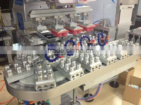 high rapid automatic bottle caps pad printing machine 3 color