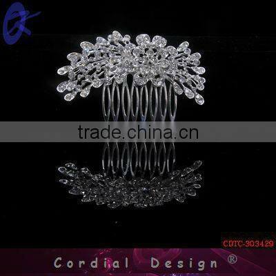 2013 Cheap Alibaba Crystal Alloy Rhinestone Tiara Crown Hair Comb Accessory