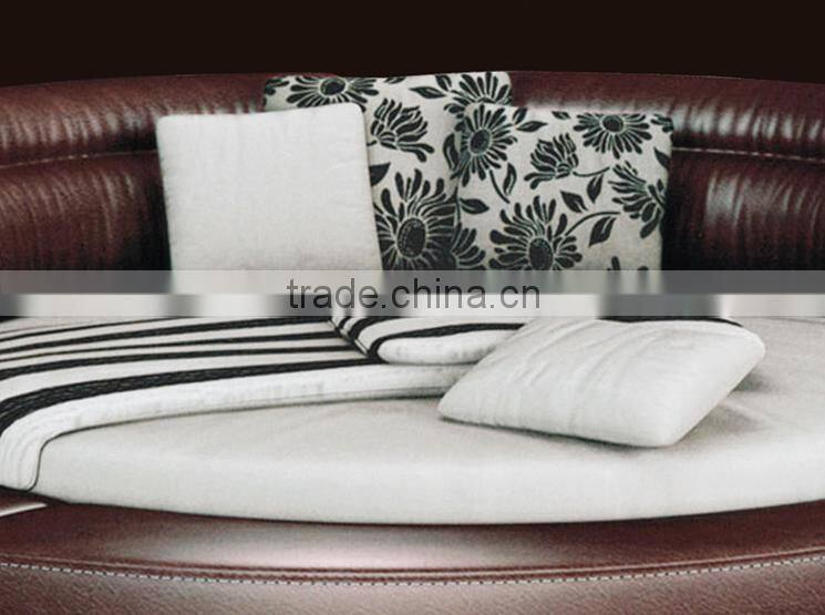 2015 new modern design leather round bed B80037