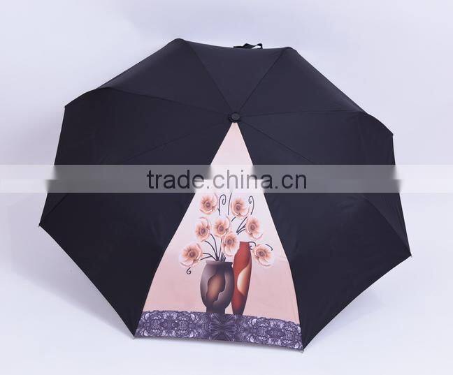190T Fabric with Teflon Strong windproof superlight frame 8 ribs automatic travel umbrella with Aluminium frame