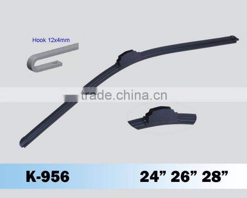 K-956 Heavy Duty Flat Wiper Blade for bus truck, for 12*4mm 9*4mm U-hook wiper arm,factory wholesale car wiper blade