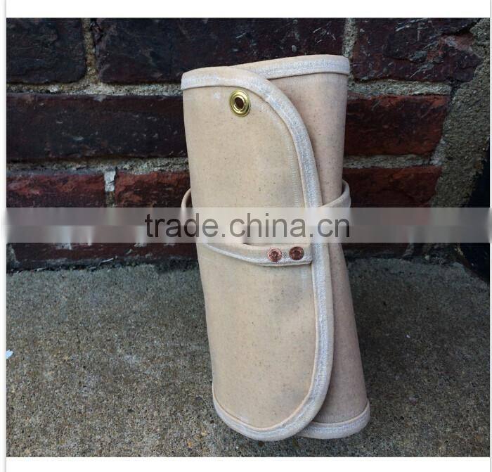 Custom Waxed Canvas Tool Roll with Zipper Pocket Wholesale