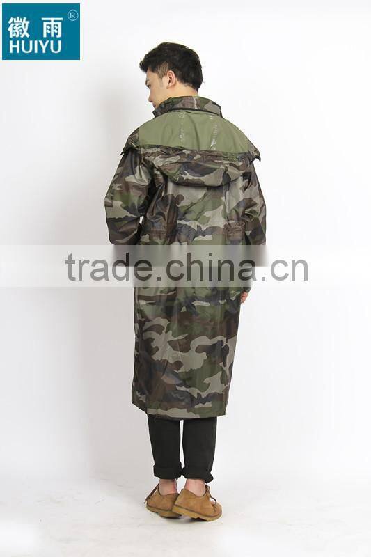 OEM factory 100% polyester or oxford raincoat army rain poncho military outdoor workplace bicycle motorcycle raincoat