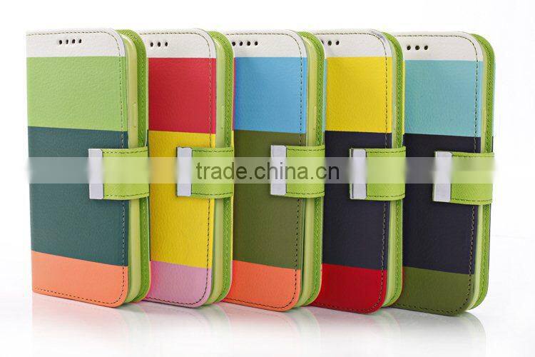 Colorful hybrid leather case for Samsung galaxy S5