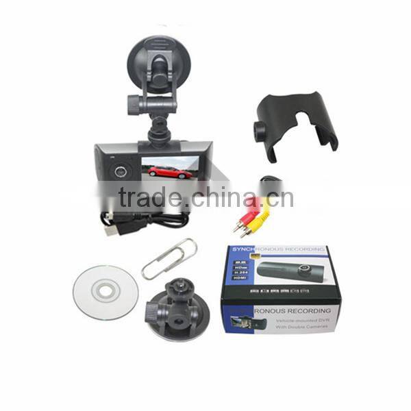 2.7inch TFT Screen Dual Lens Gsensor HD Car Camera