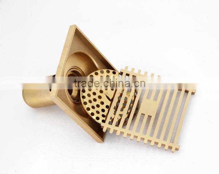 High Quality Square Design Floor Drain Brass Deep Water Seal Anti-odor