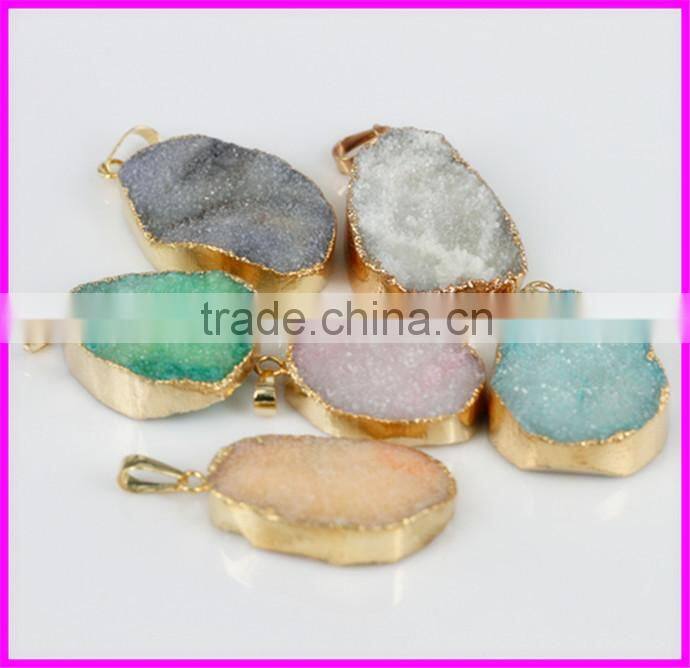 KJL-BD5057 Crazy HOT ! Natural drusy druzy agate pendant