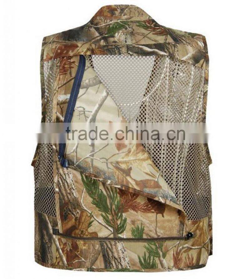 Men's Mesh Breathable Camouflage Journalist Photographer Fishing Vest Waistcoat