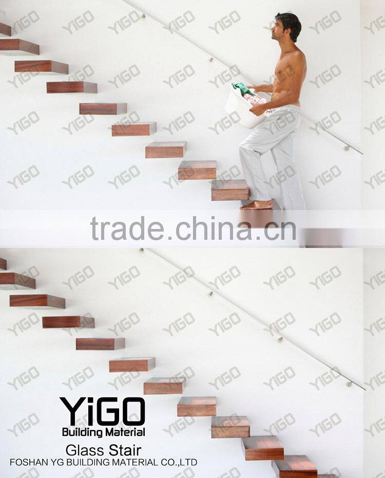 Fashion Stair Railing / Tempered Glass Stair Treads