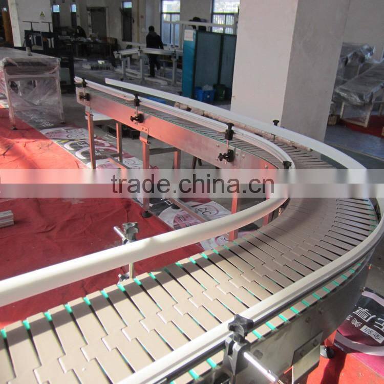 Plastic slat chain conveyor system for different industry