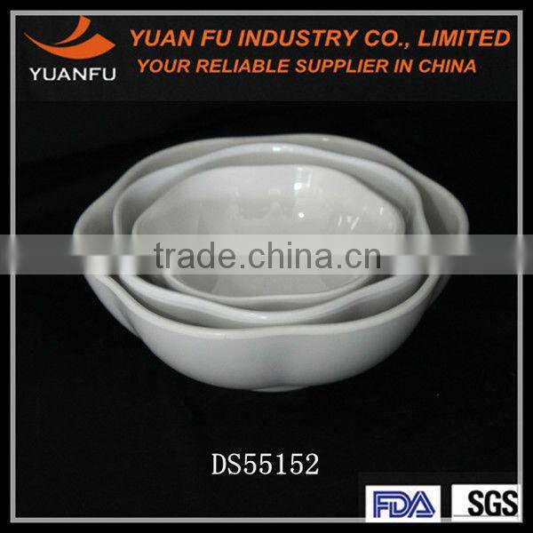Melamine white flower shape plastic bowls