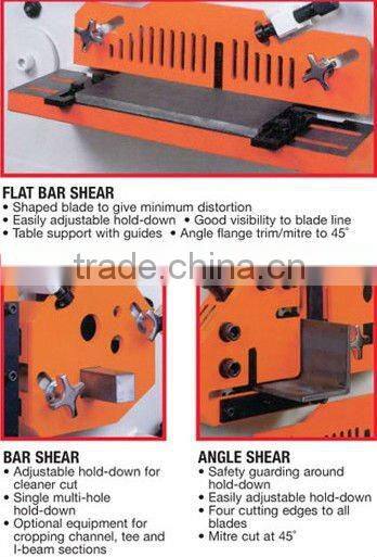 combined punching and shearing machine,punching cutting motching Hydraulic Iron Worker,steel ironworker