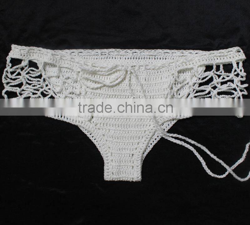 Best selling beige bikini crochet sexy girls micro bikini bottoms