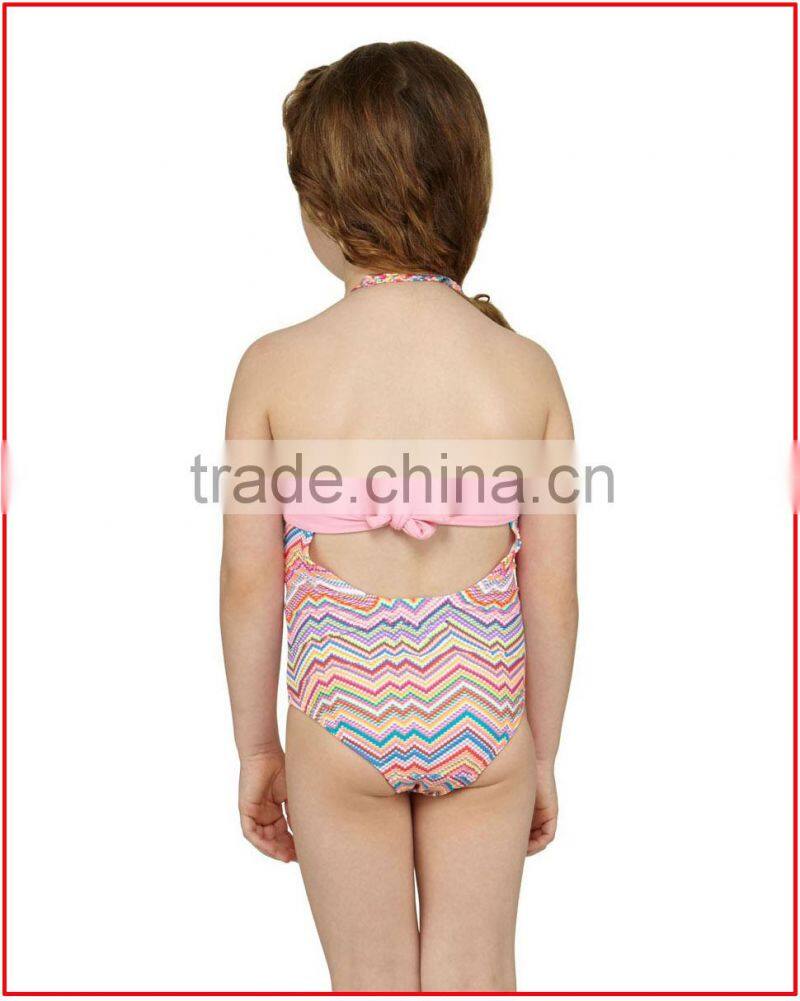 Cute one piece sexy girl photos kids in swimsuits/brightly colored zigzag kids swimming suits/children bikinis swimwear