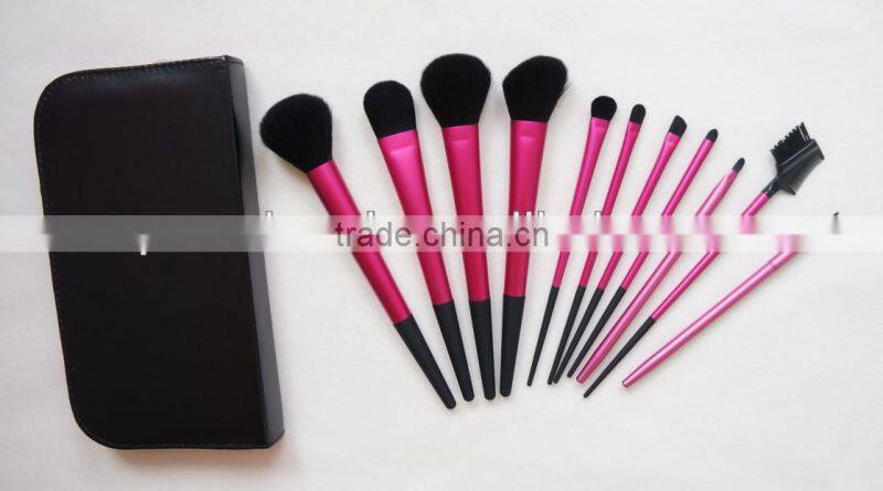 11pcs synthetic purple make up brush set