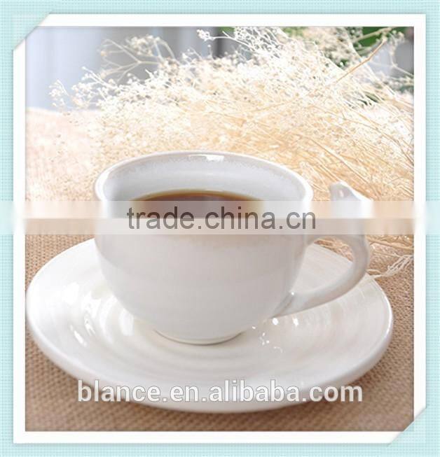 200ml ceramic coffee mug with saucer and bird in handle