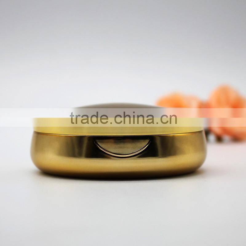 Round spray coating finish compact powder container