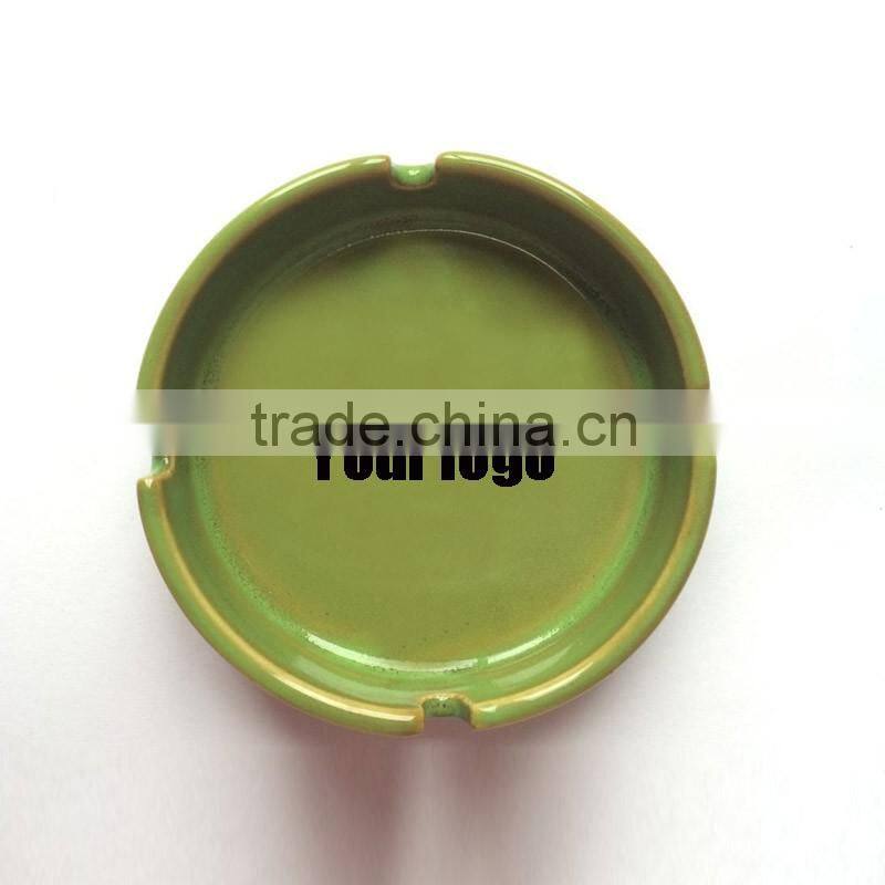Liling custom logo reaction glaze cigar ceramic ashtray