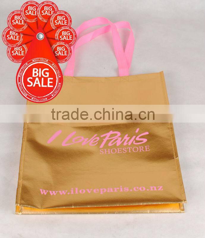 Shiny Laminated Non-Woven Tropic Shopper Tote Bag