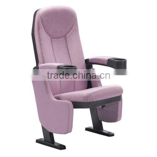 2016 Hot selling fabric 3D cinema chair with bottle holder cinema chair dimensions