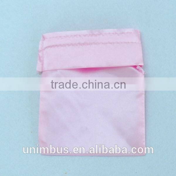 Fast cheap custom design satin decoration Drawstring hair bag