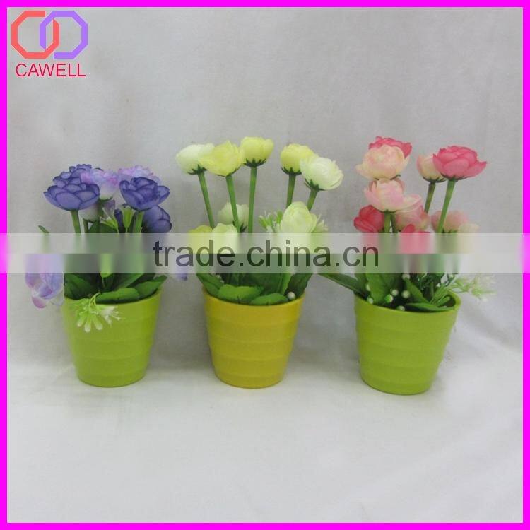 mini artificial plastic flower pot plant