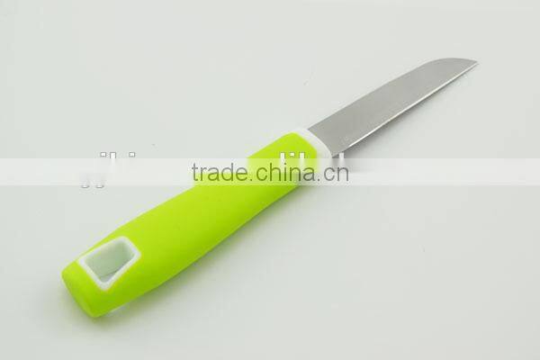 Lightweight stainless steel paring knife with plastic handle