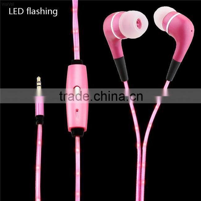 EL Flashing Headphone,New Style Visible EL Light Up In-Ear Headphone Earphones with Microphone + Micro USB Charging