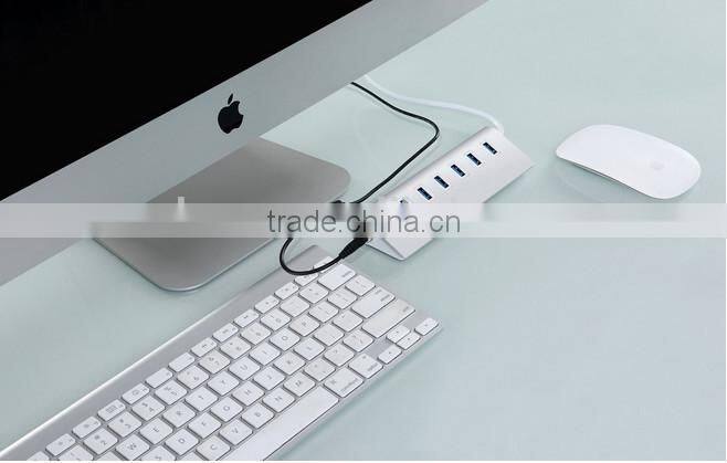 New High-Speed Aluminum 7 Ports USB 3.0 HUB for Macbook PC