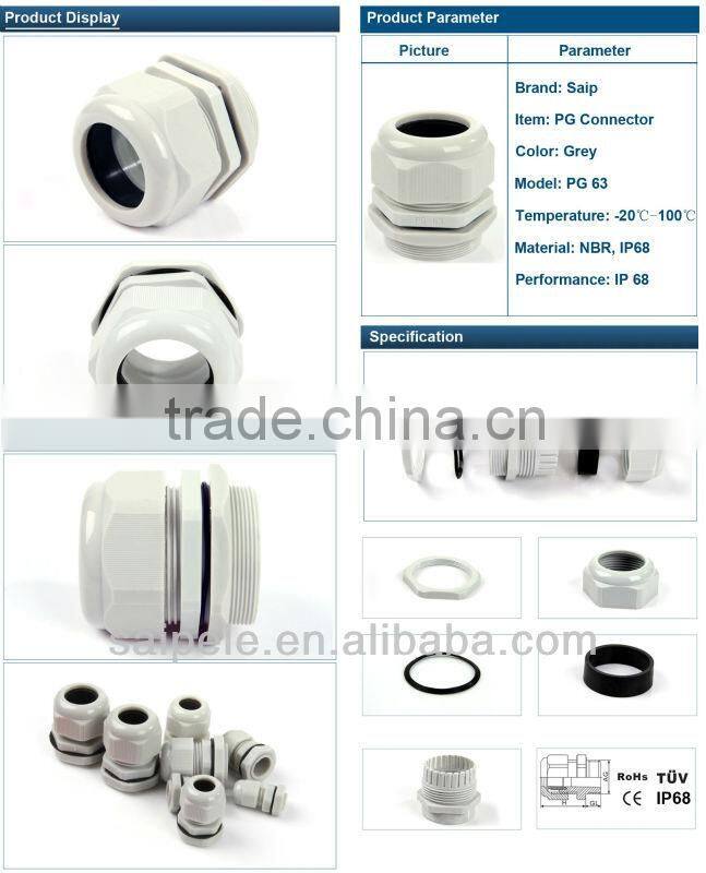 2013 New waterproof electric brass cable gland with rubber seal