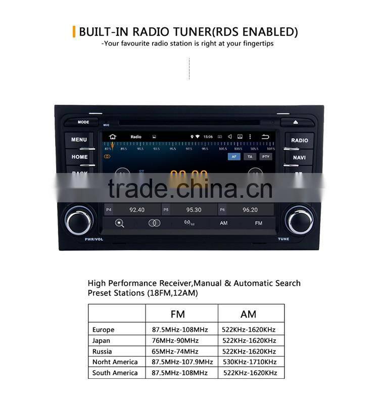 7 Inch 2 din USB flash drive car dvd player with GPS for audi