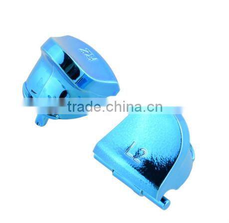 Fashion Full Buttons Kits Set For PS4 Controller Joystick Chrome Blue