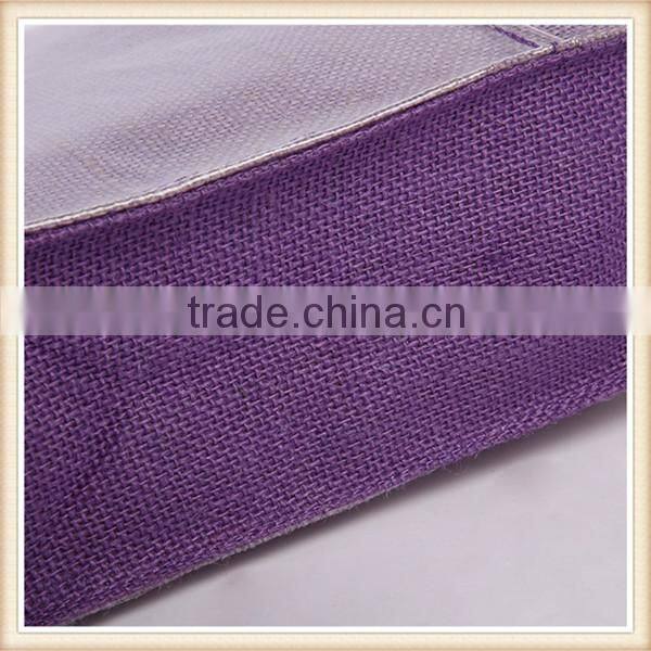 Top quality plain jute shopping bag with pvc