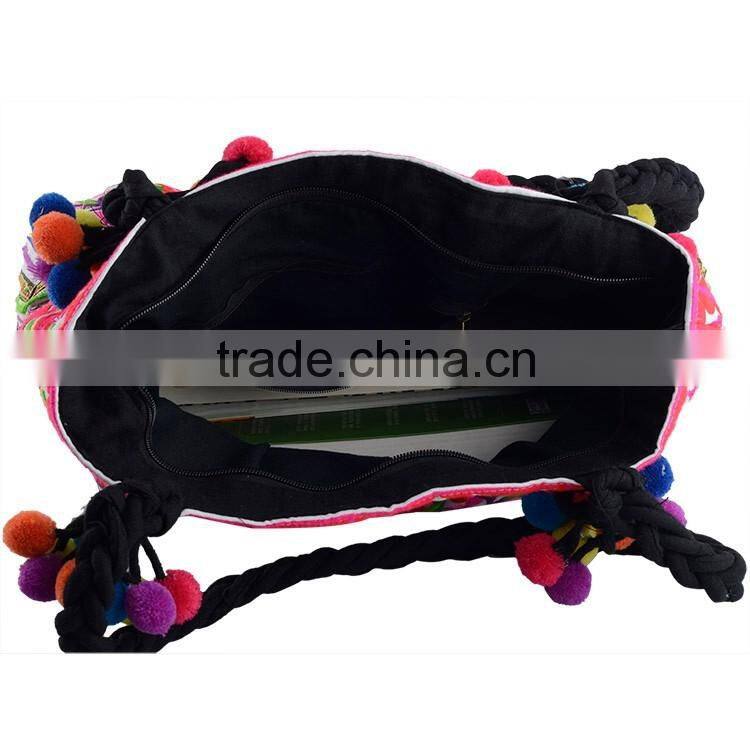 Top quality embroidered shoulder bag Vietnam embroidery bags
