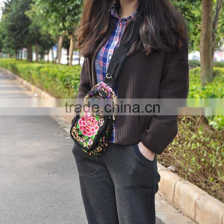 Luckybags waist bag ethnic embroidery shoulder bag multi waist bags for ipad embroidery shoulder bags for women