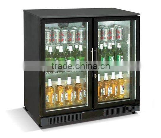 Two Glass Doors Black Bar Fridge/refrigerator(CE approval)