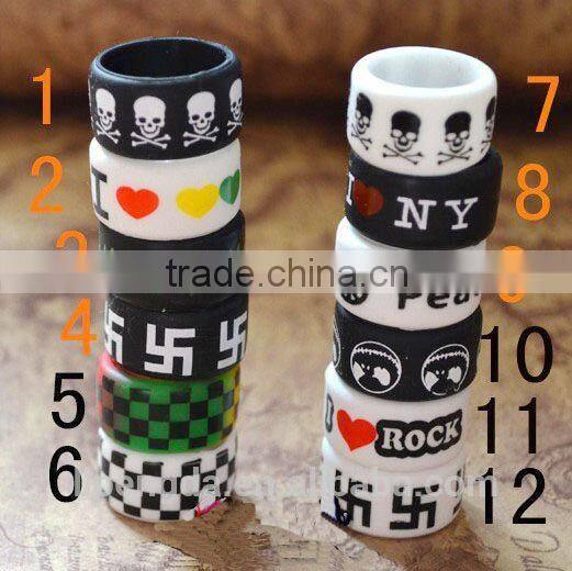 Professional debossed silicone rubber finger ring