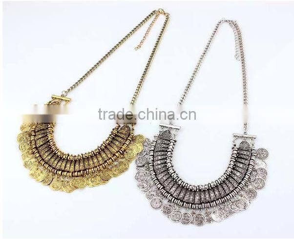 Hot choker coin necklace fashion jewelry 2015