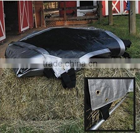 15' x 54' Dry Top Super Heavy Duty Silver/Black 12-mil Hay Tarp,15' x 54' Hay Tarp - Silver Black Poly