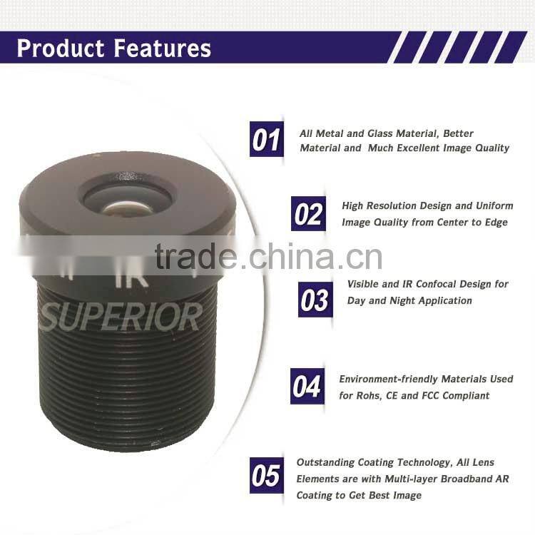 Hot sales! Quickly delivery! 5MP 1/2.5inch F2.0 lens 8mm board cctv board lens 8mm